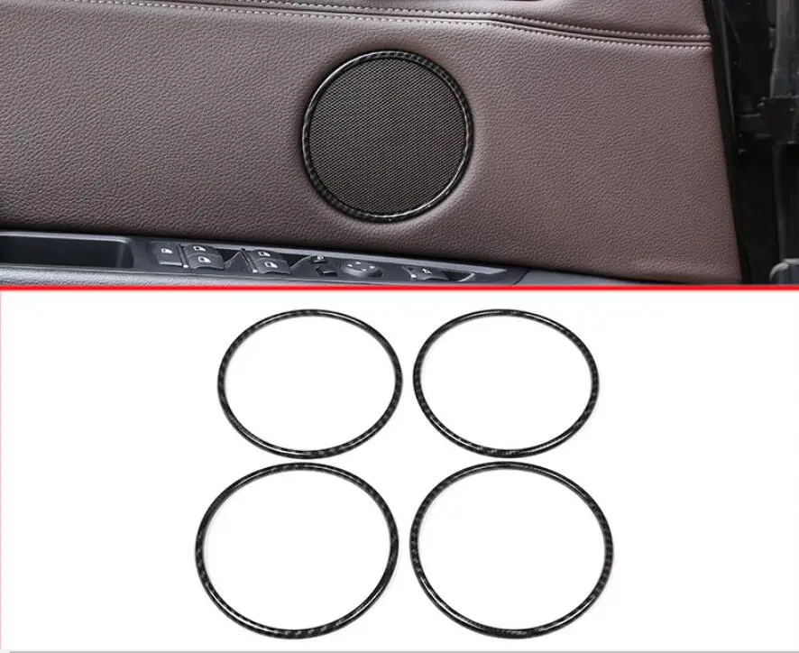 

Автомобильные аксессуары 4 шт./компл. из АБС-пластика для дверного динамика из углеродного волокна с круглой отделкой для BMW X5 F15 2014-2018 X6 F16 ...