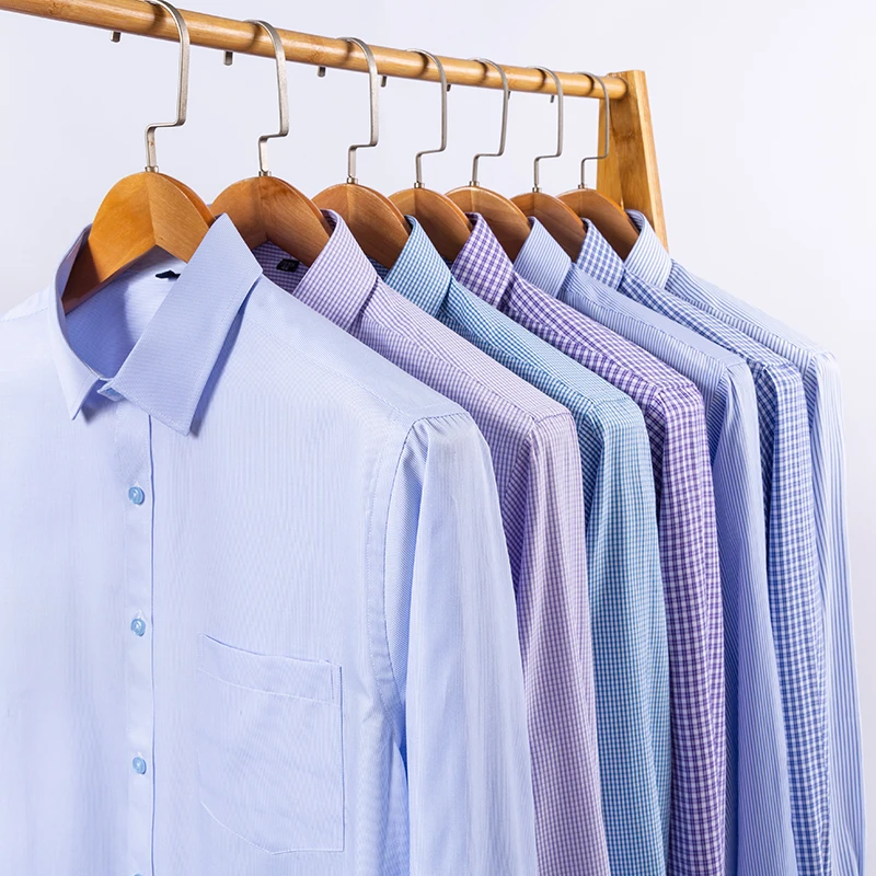 

New Autumn Men Shirt Plus Size Slim Fit 45% Cotton Plaid Men Dress Shirts Regular Long Sleeve Men's Business Casual Shirt