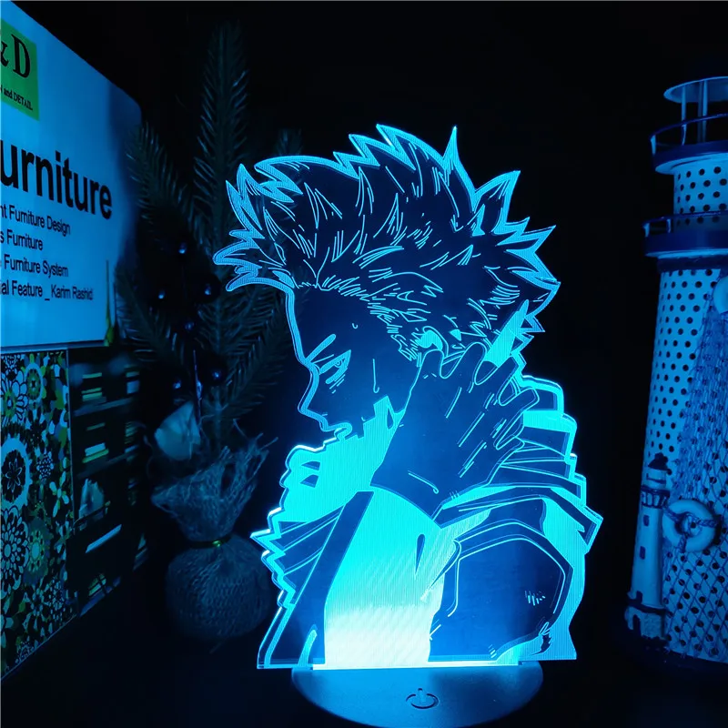 Boku no Hero Academia Hitoshi Shinso 3D Led Night Lights My Hero Academia Color Changing Decor Home Xmas Gift Lighting Lamp
