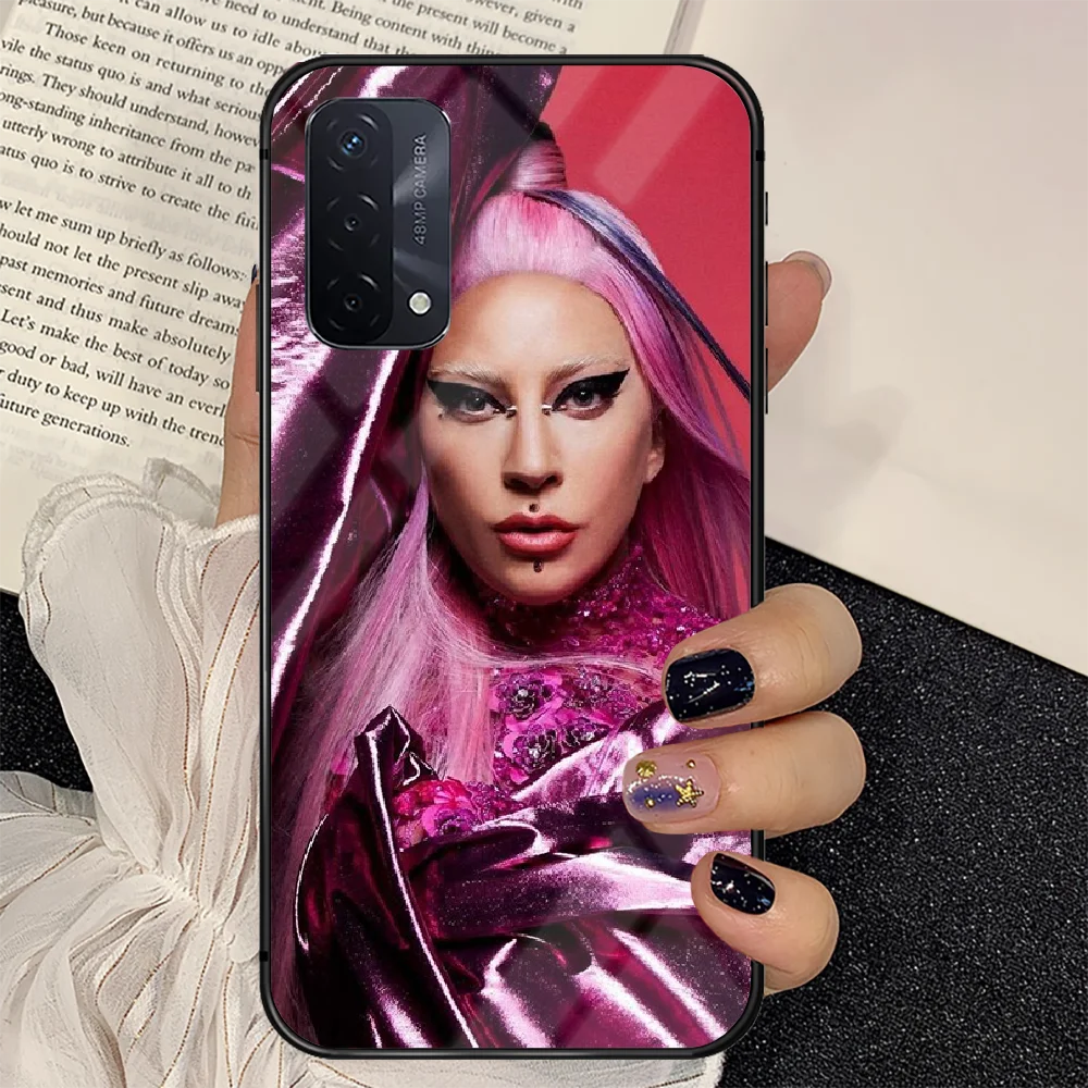 

Lady Gaga Singer Phone Tempered Glass Case Cover For oppo realme find a x c xt gt 2 53 3 6 7 50 11 Pro lite 5g Luxury Phone case