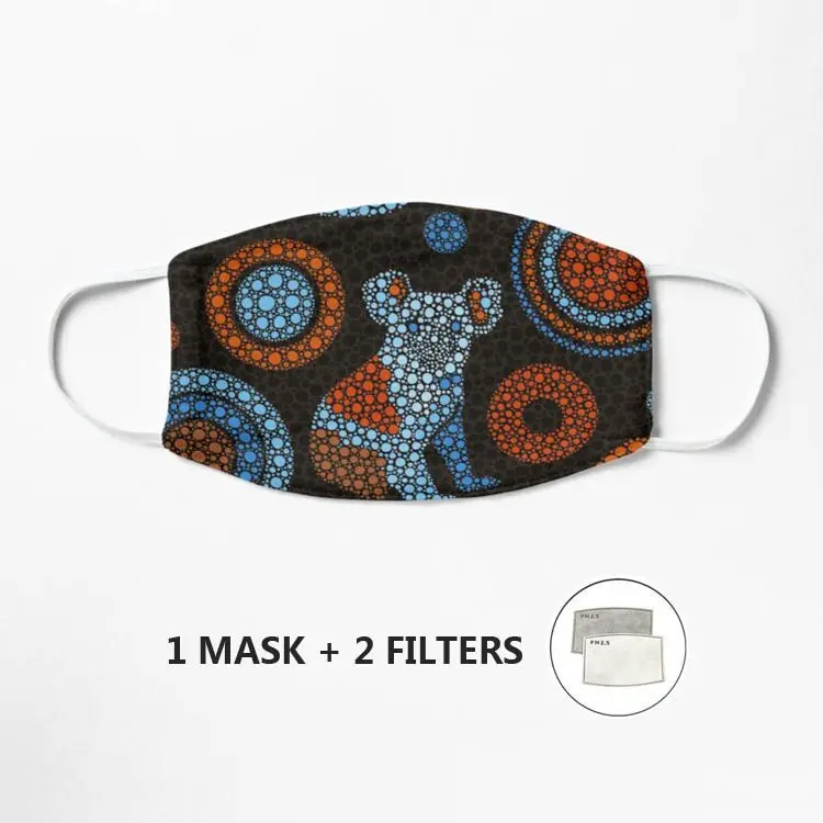 

Аборигенная маска Koala в горошек, цветная ткань, смешная маска для лица, регулируемая дешевая маска унисекс с фильтрами, маски