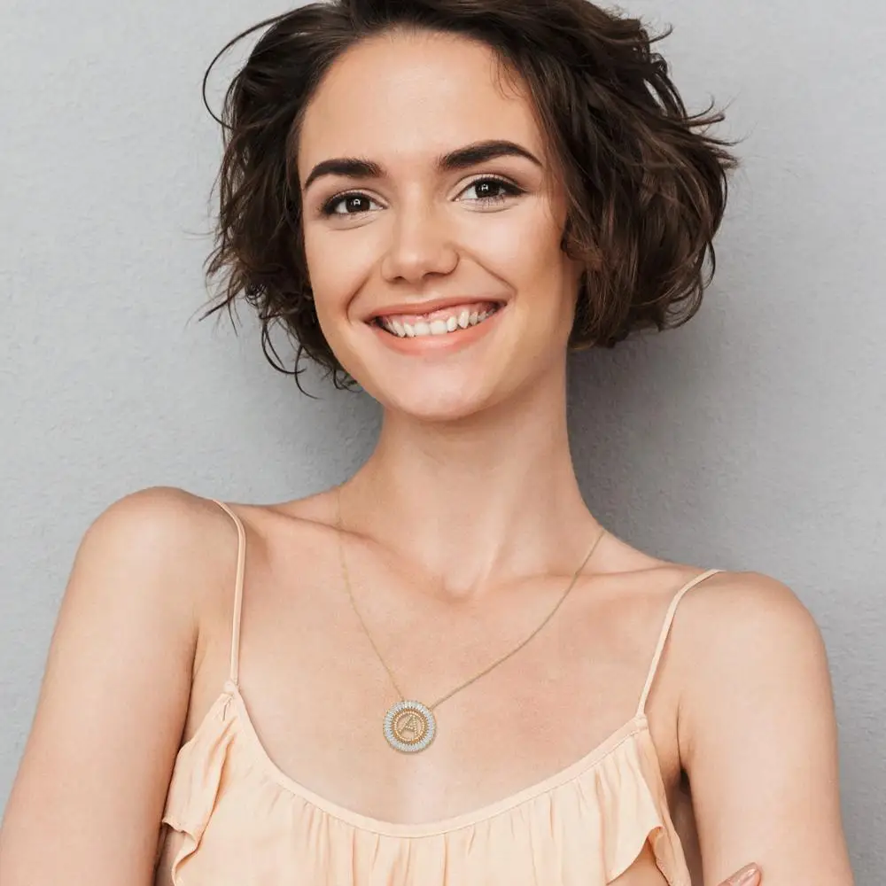 BONISKISS 26 букв алфавита кулон начальное письмо ожерелье из нержавеющей стали A Z