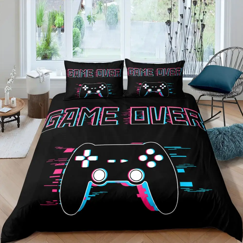 

2/3pcs 3d Digital Gamer Printing Bedding Set 1 Quilt Cover + 1/2 Pillowcases US/EU/AU Size Twin Double Full Queen King