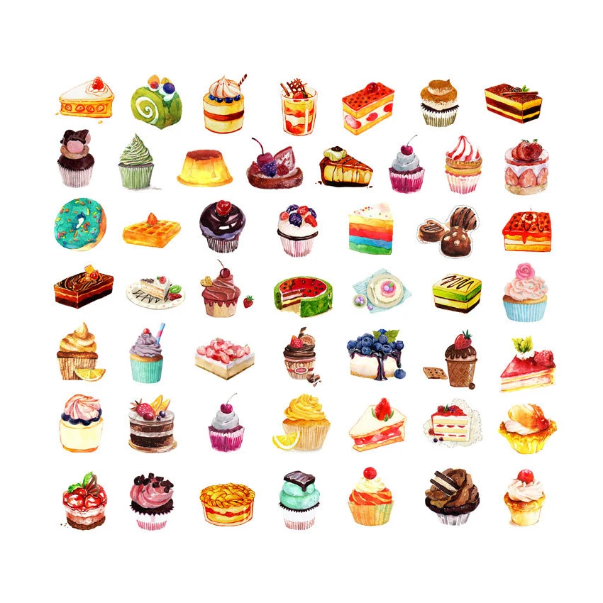 50 шт./кор. милый сладкий торт Бумага запечатывание этикеток наклейки дневник клей