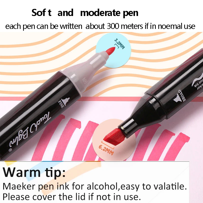 Набор двусторонних маркеров на спиртовой основе 30/40/60/80 цветов|Маркеры для