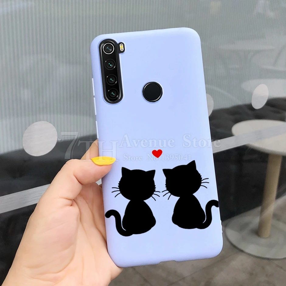 Милый чехол с мультяшным котом для Xiaomi Redmi Note 8 T силиконовая задняя крышка ярких