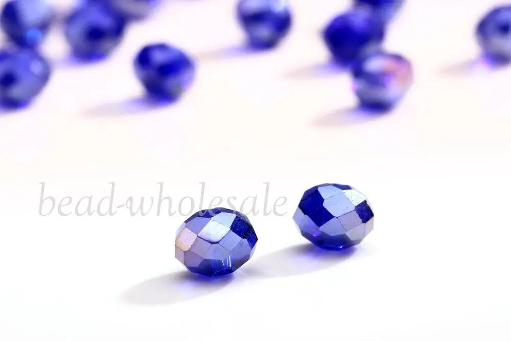 Sapphire AB 6 мм 8 мм Rondelle граненые стеклянные бусины для самостоятельного изготовления ювелирных изделий, браслет, бусы, ожерелье, аксессуары - Цвет: Sapphire AB