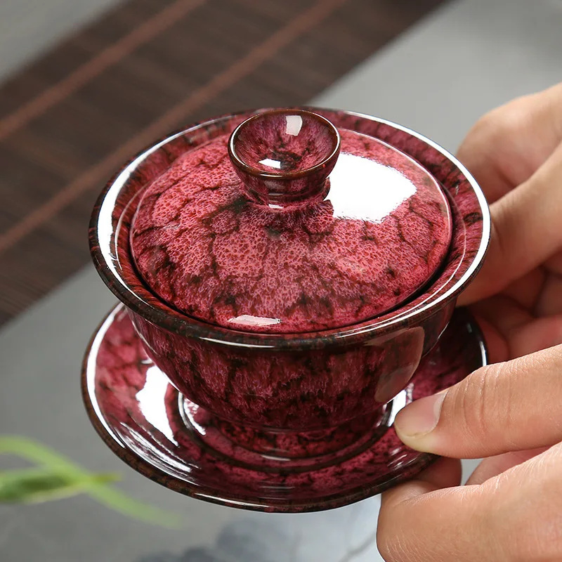 Керамические чашки Gaiwan емкостью 200 мл зеркальная чайная чаша для дома Tianmu чайные |