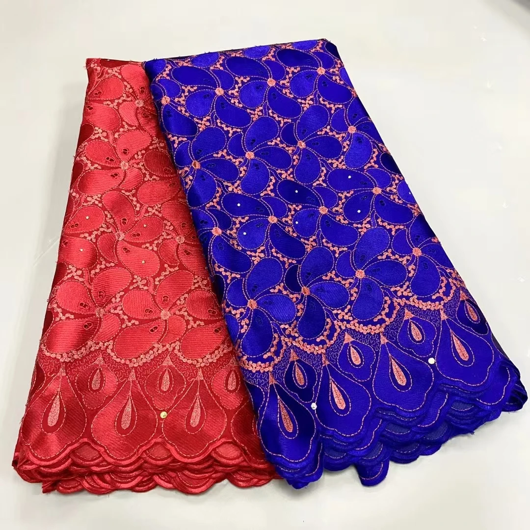 

2.5+2.5yards african cotton lace fabric in fashion design newcoming good quality swiss voile lace for dress KC6095