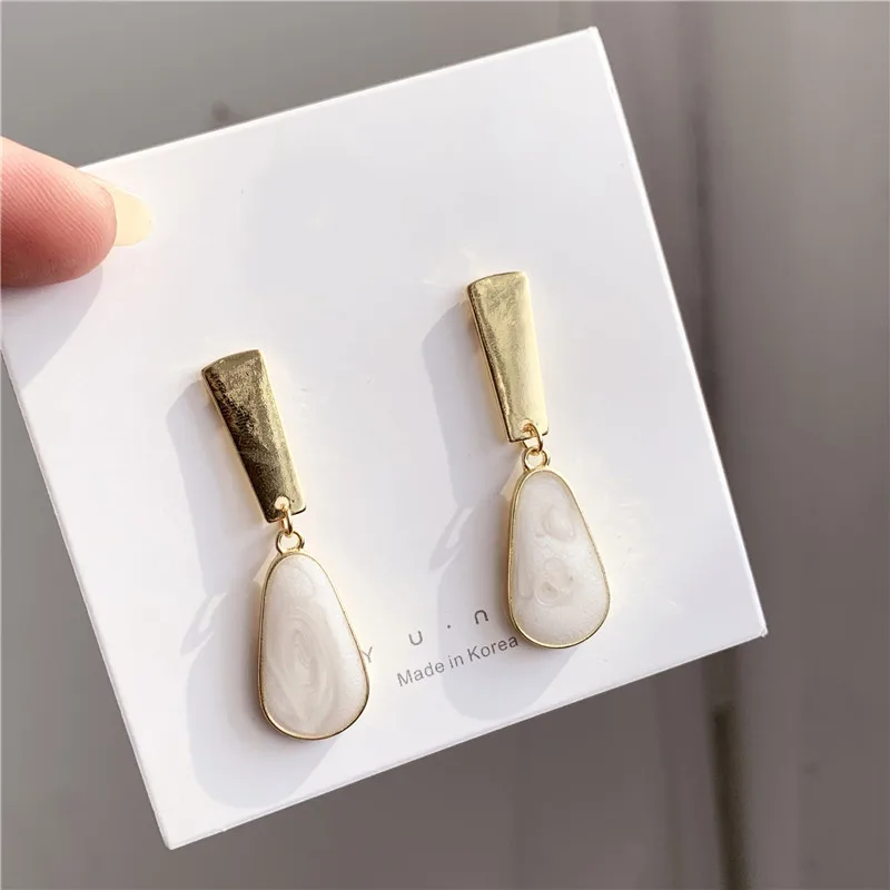 Aretes de mujer mercernos 2018 осень и зима дизайн корейский новый бежевый длинные серьги