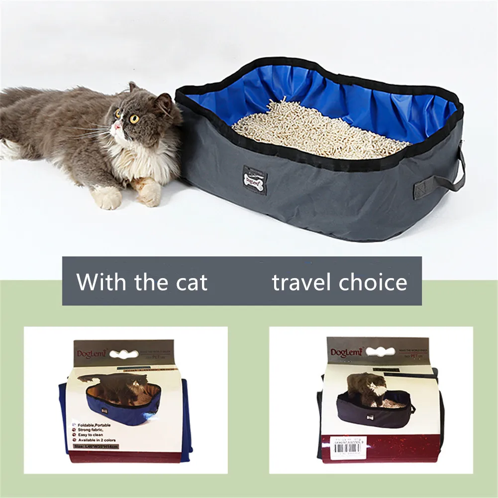 Fashion Travel Foldable Portable Outdoor Cat Litter Waterproof Collapsible Box Kitten Toilet Training Bedpan | Дом и сад