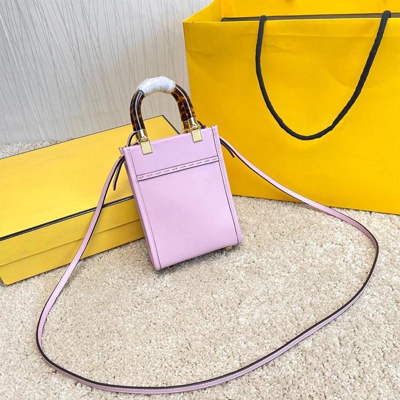 

New Catwalk style retro contrast color handle square leather mini handbag ladies summer fashion all-match diagonal shoulder bag