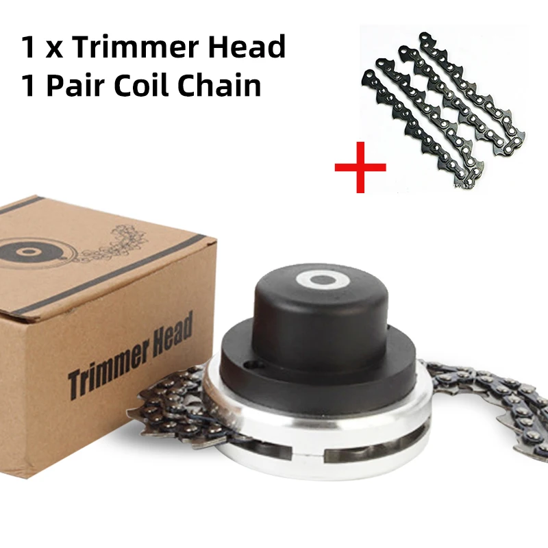 1Set Head and Chain Универсальная Головка триммера катушка кисть для цепи резак садовая газонокосилка обновленная с утолщенной цепью для газонокосилки - Цвет: 1Set Head and Chain