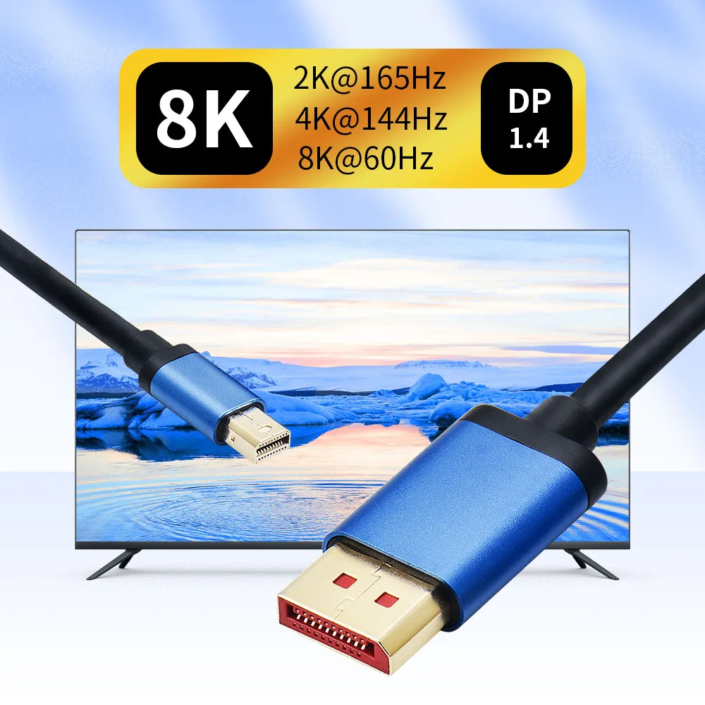 Кабель Displayport 1 4 144 Гц 4K mini DP к кабелю 8K @ 60 2K 165 порт дисплея Мини для ноутбука