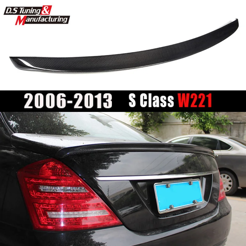 

S65 Type Carbon Fiber Spoiler Wings For Mercedes S Class 2006 - 2013 (W221) 4-Door Sedan Rear Trunk Lid Tail ,Fitment Guaranteed