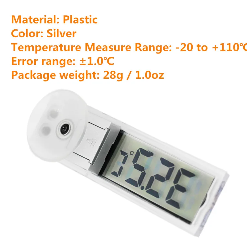 Цифровой ЖК-измеритель температуры автомобиля на присоске с кронштейном для