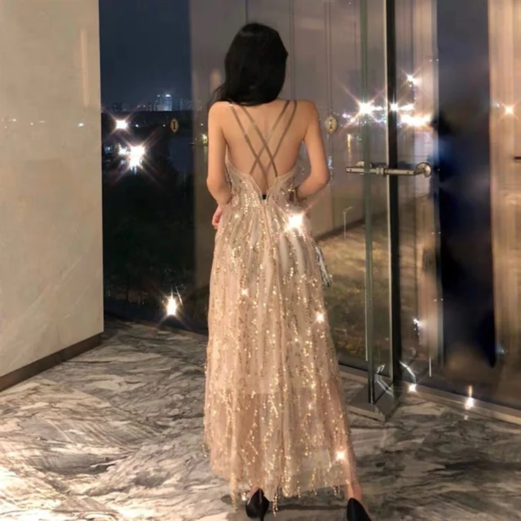 Женское вечернее платье gatsby Элегантное Длинное блестящее с блестками для