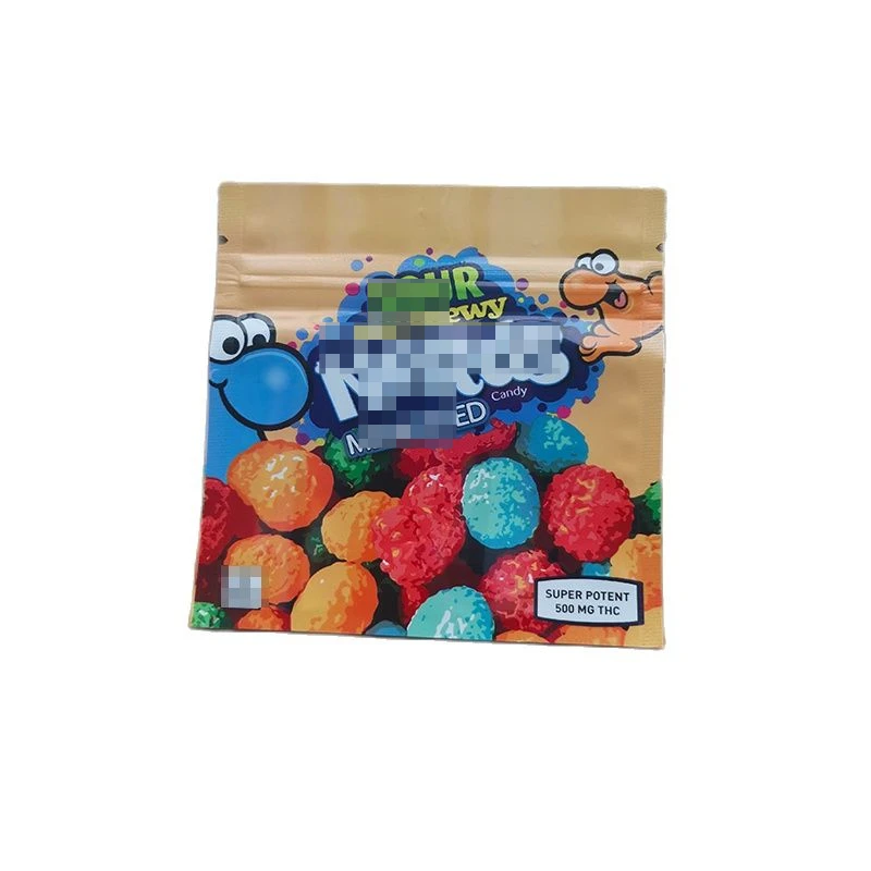 

100pcs New 500mg Big Chewy Candy Bag Zipper Edibles Packaging Bags Gummy Mylar Plastic Bags( Only Packaging No Food)