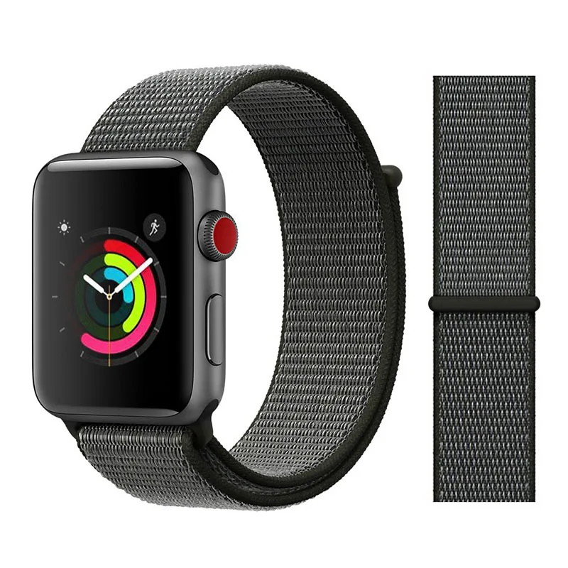Dark Olive Нейлоновый спортивный бесшовный мягкий для наручных часов iwatch серии 4/5/3/2/1 дышащий замена ремешок для наручных часов Apple Watch 38 мм/40 мм/42 мм/44 мм - Цвет ремешка: Dark Olive