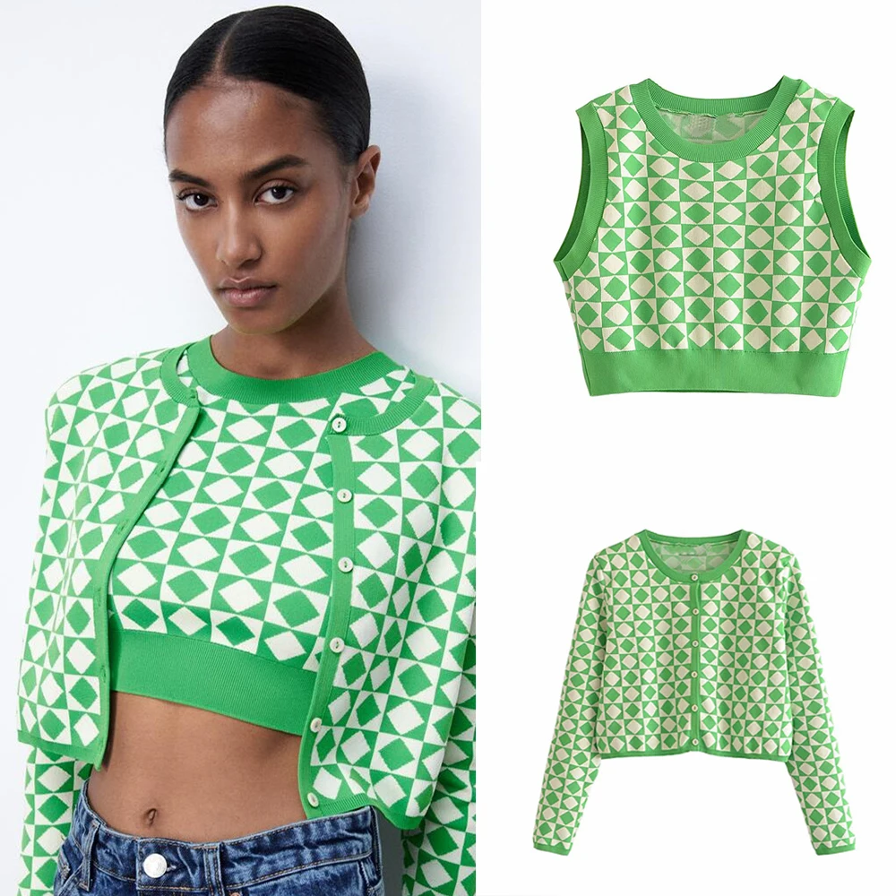 

Осенний Новый женский Ретро ромбовидный вязаный кардиган Unizera, куртка, жилет 05802102131 + ромбовидный вязаный свитер, жилет, куртка для женщин ...