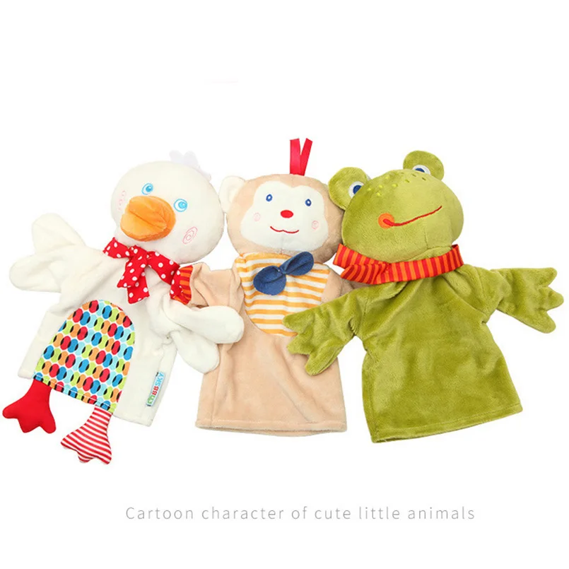 

Cute Hand Puppets Soft Educational Birthday Baby Toys Duck Frog Puppet Show For Children L0148