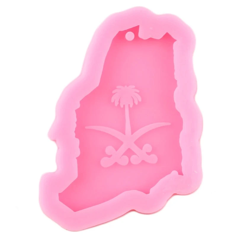 

Shiny Glossy Saudi Arabia Map Keychain Silicone Epoxy Resin Mold DIY Keychain Pendant Jewelry for Valentine Gift Craft
