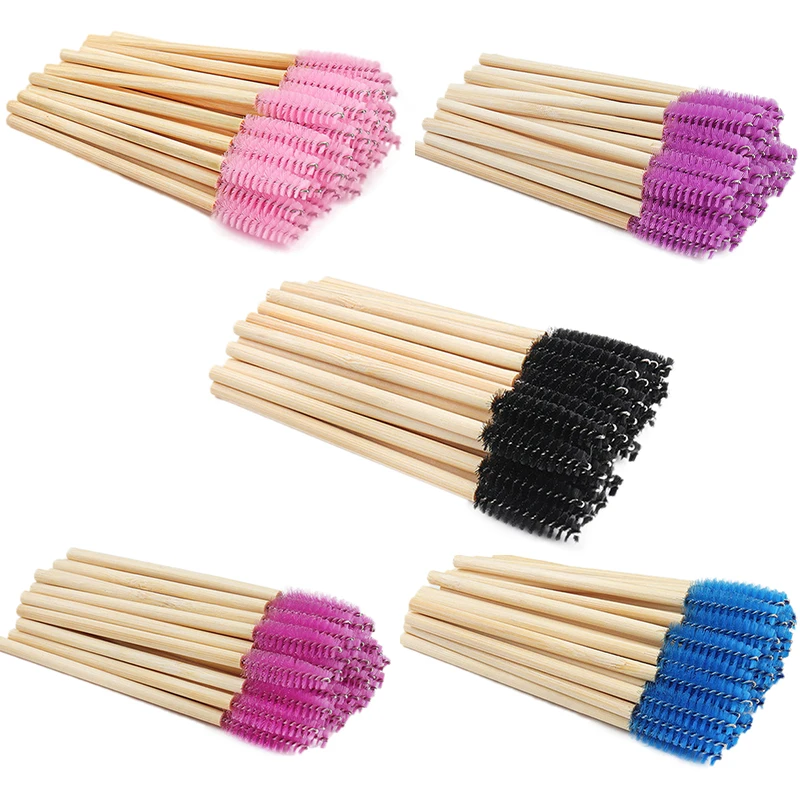 25/50 шт. одноразовые бамбуковые кисти для ресниц |