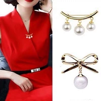 brooch pins fashion minimalist gold metal brooches for women simulation pearl sweater coat decorative accessories pin brooches