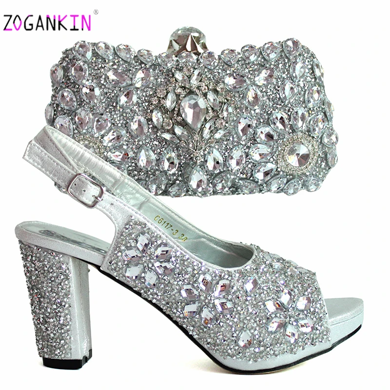 Модная обувь и сумка в комплекте африканский дизайн блестящий комплект из обуви