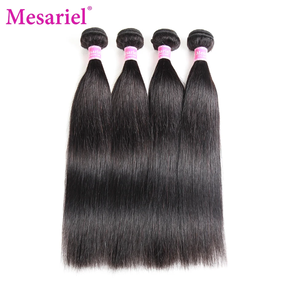 Прямые пряди волос Mesariel бразильские пупряди 100% человеческие пучки натуральный