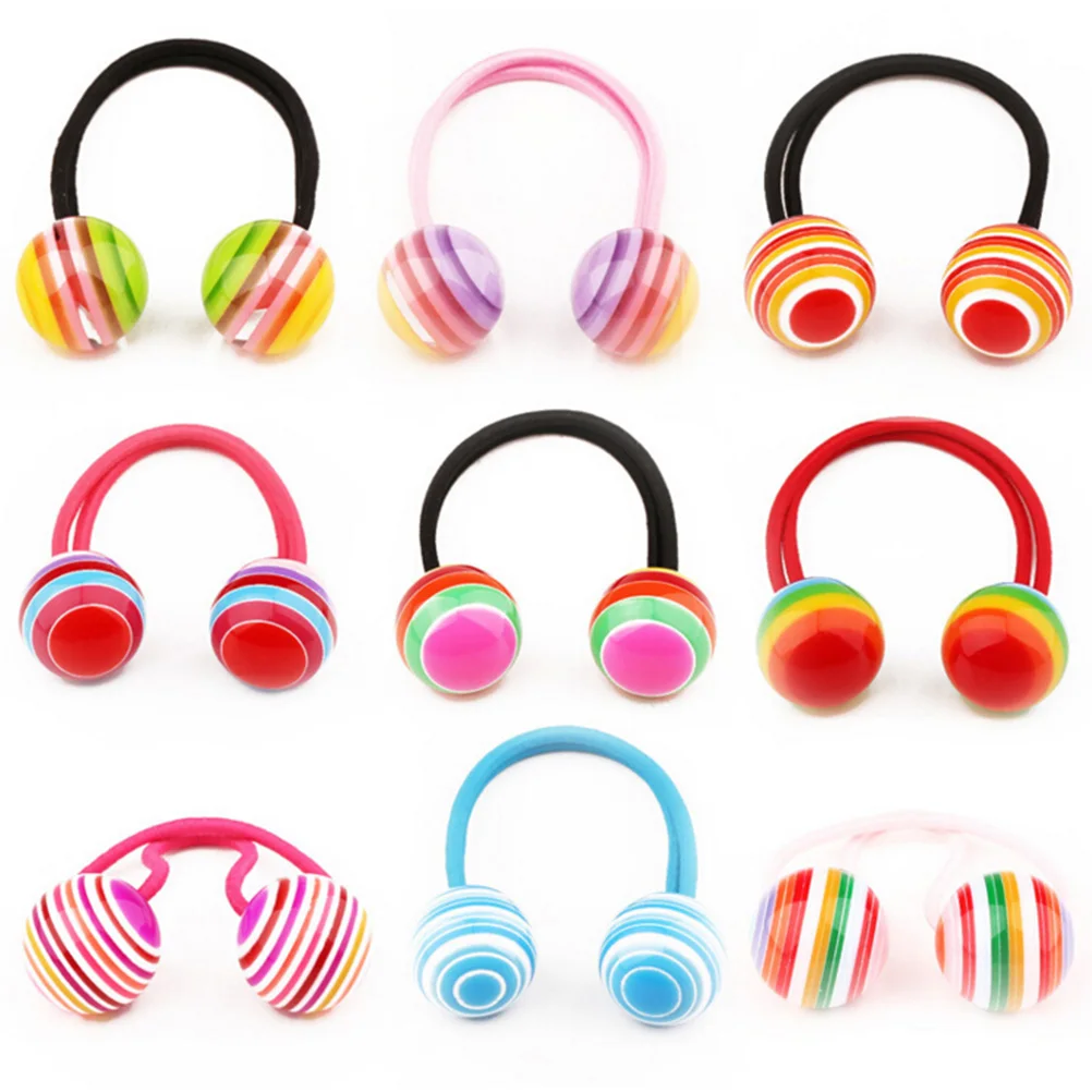 

1pcs Styling Tool Striped Ball Beautiful Women Girl And Children Hair Holders Hair Rope Headwear Elastic Hair Bands Accessories