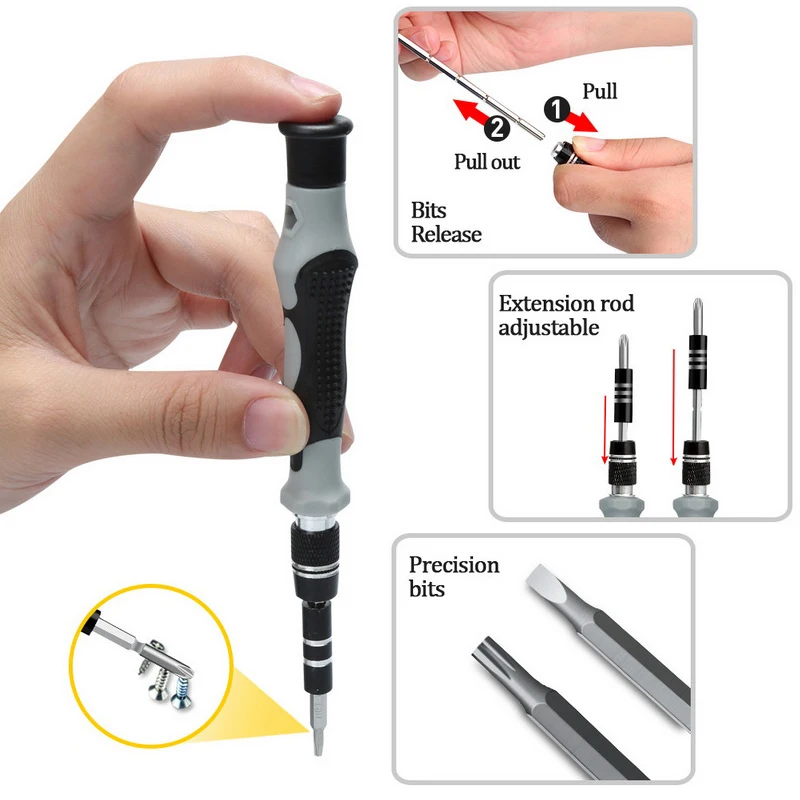 115 в 1 отвертка Набор отверток инструментов для ремонта с переносной чехол