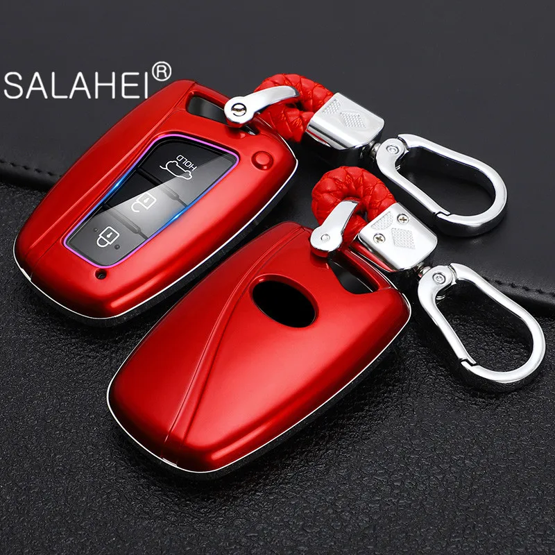 

ABS Skin Case Smart Car Key Cover For Hyundai Solaris Accent Elantra ix35 ix45 Santa Fe 4 Buttons Key Shell Auto Accessories