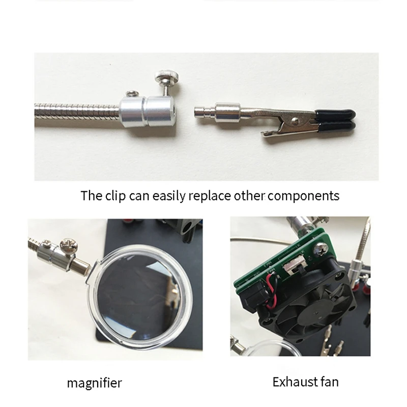 

Upgraded Version YP-001 Metal Base Universal 4 Flexible Arms Soldering Station PCB Fixture Helping Hands Four Hand
