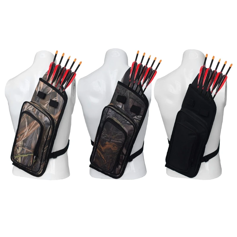 

Arrow Quiver Adjustable Archery Bag Hunting Back Arrow Quiver Tube with Strap W8EE