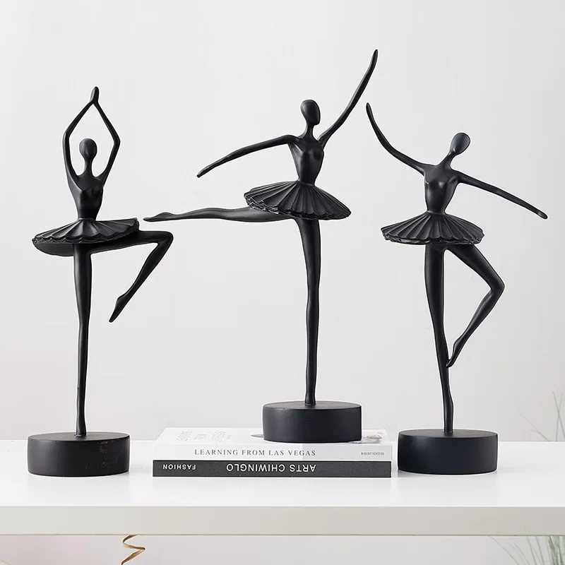 [HHT] современного балета Скульптура девушки характер украшения гостиной винный