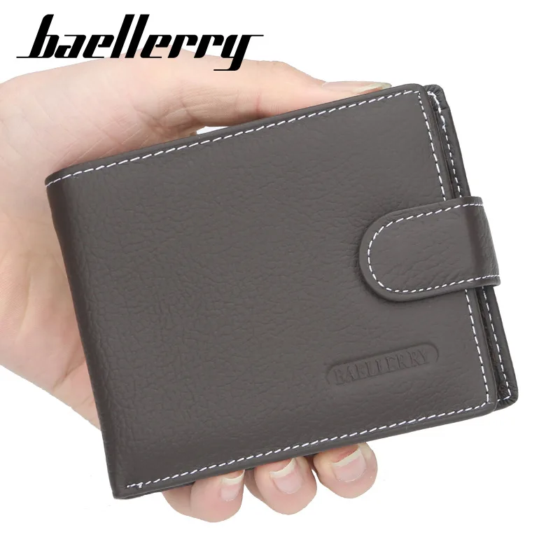 Брендовый кошелек Baellerry для мужчин кожаный бумажник с кармашком мелочи кредитных