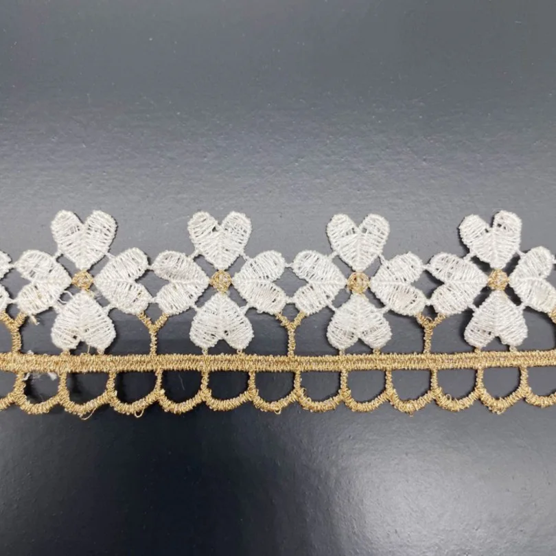 Кружевная ткань с белыми цветами Ширина 3 5 см гипюровая кружевная отделка лента
