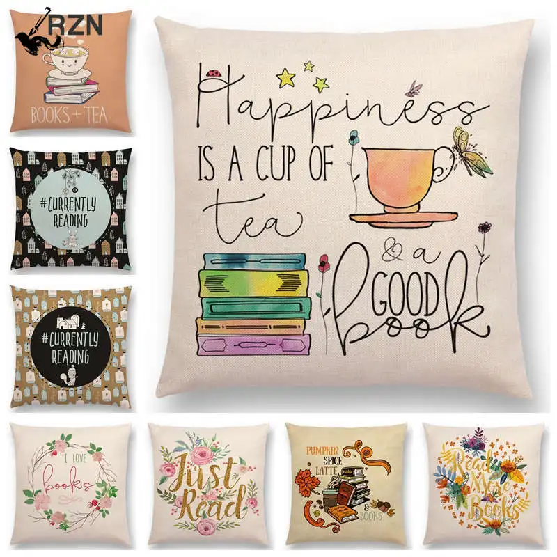 Наслаждайтесь жизнью для чтения книг диван Подушка Чехол доброго времени