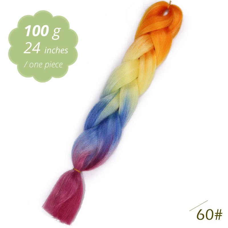 60 AISI BEAUTY Crochet Braids Synthetic Hair Jumbo Braiding Hair 100g/Pack Pink Grey Twists Braids Hair Extensions - Цвет: 60