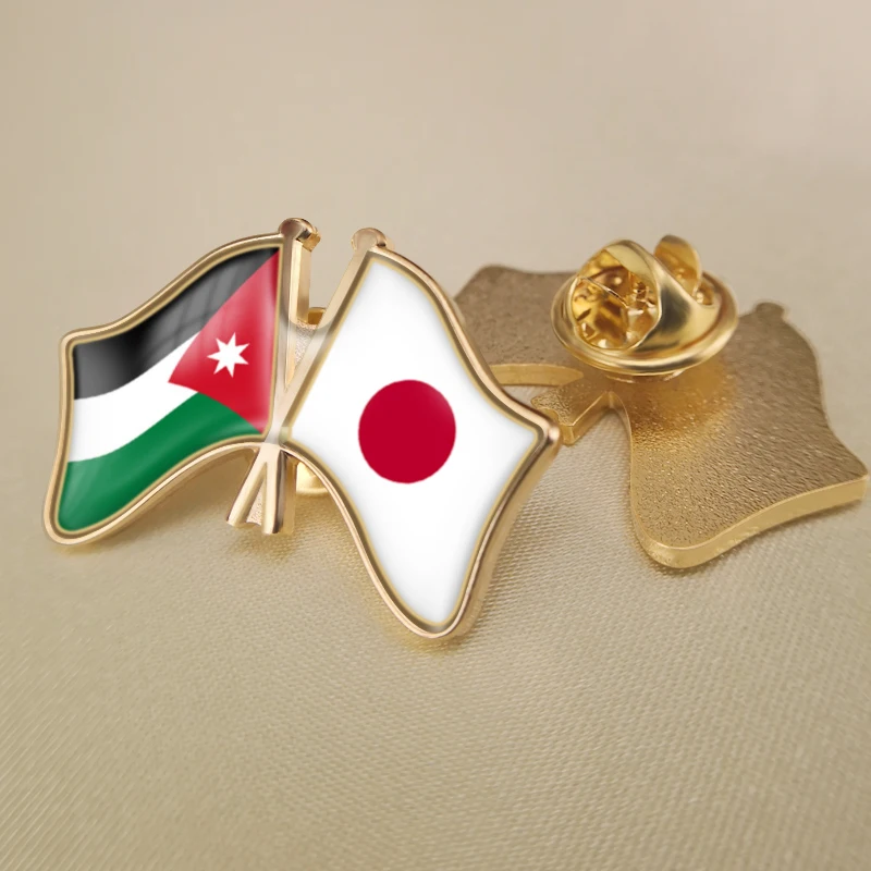Значки-броши на лацкан двойные в японском и Иорданском стиле флаг дружбы - купить