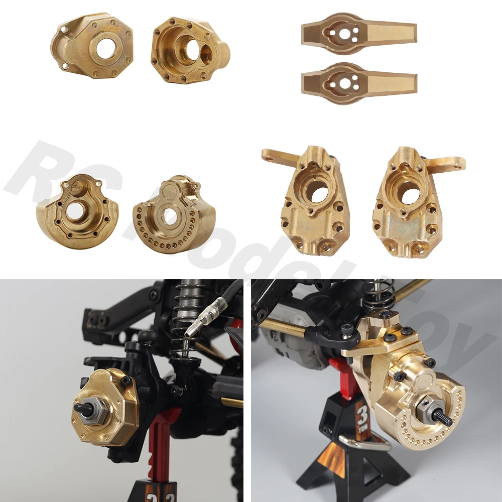 

2PCS TRX4 Brass Front Rear Counterweight Balance Weight Portal Drive Housing for 1/10 RC Crawler Car TRX-4