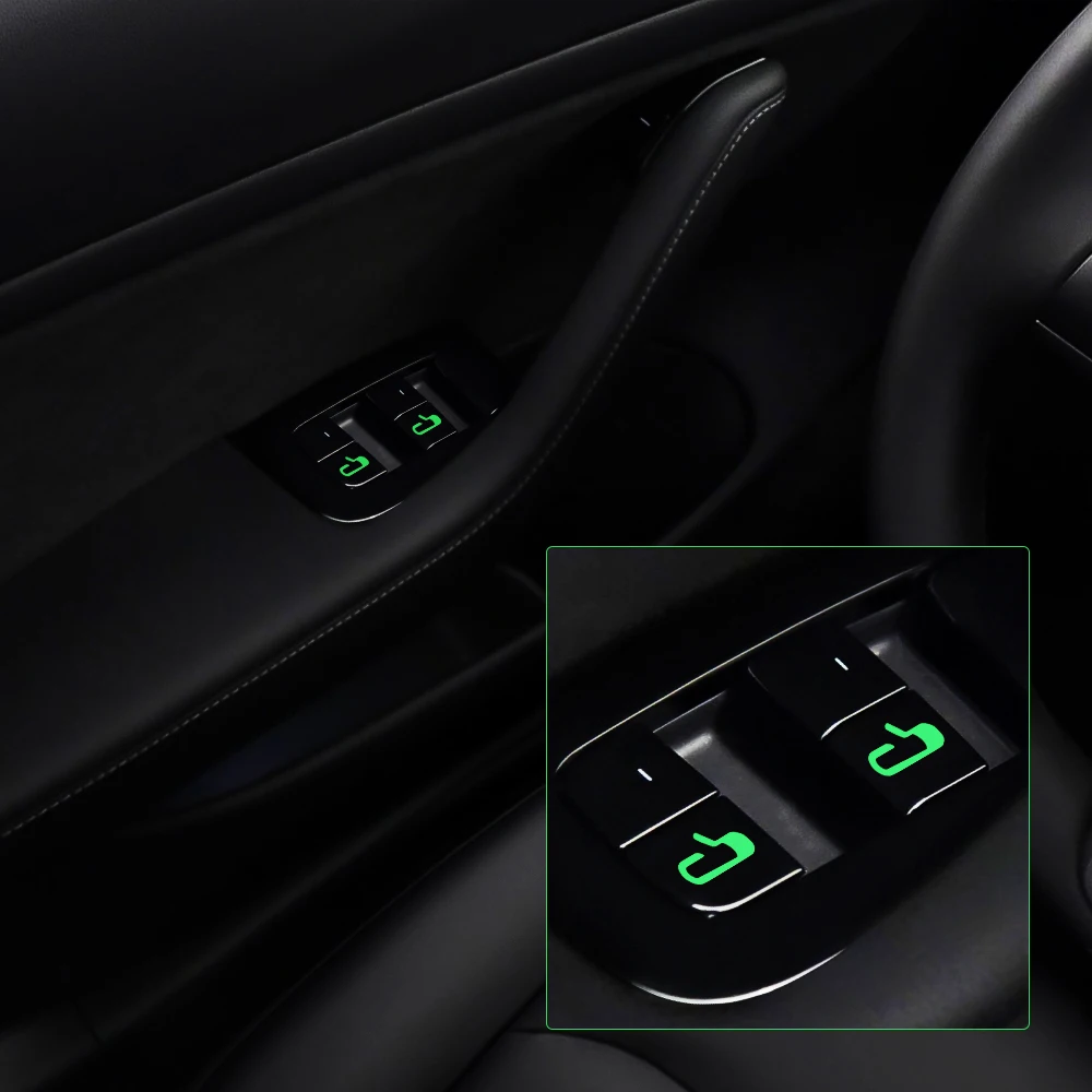 8 шт. автомобиля дверь открытый выход Стикеры для Tesla модель 3 наклейка украшение интерьера Кнопка открытия дверей светящиеся