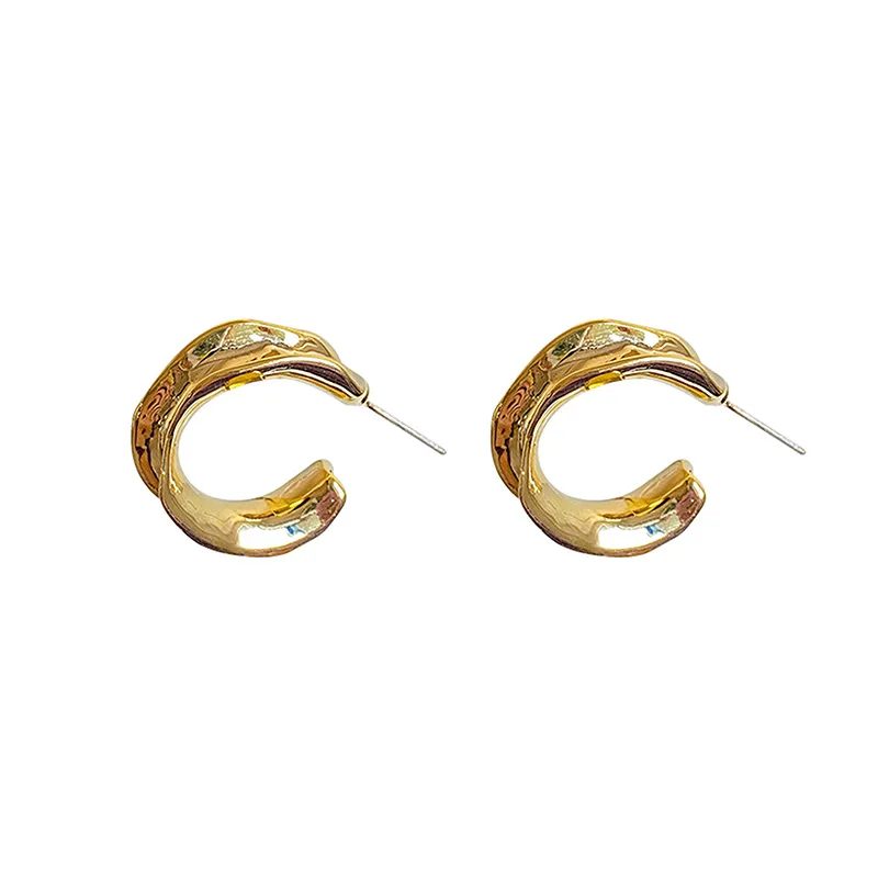 

Design earrings niche retro twisted metal earrings new trendy temperament earrings women