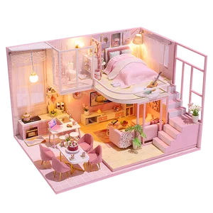 Кукольный домик, деревянная мебель, миниатюрная коробка сделай сам, головоломка, 3d-миниатюры, наборы кукольных домиков, игрушки для детей, подарок на день рождения