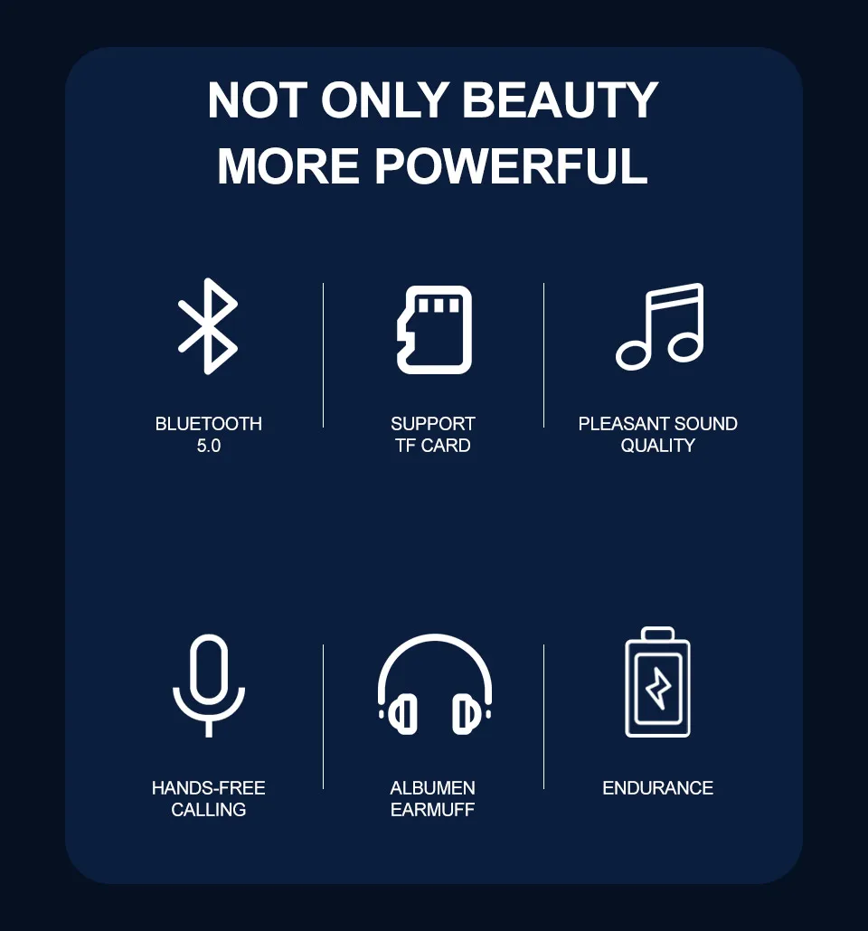 

Wireless Headphones Bluetooth Headset Gaming Stereo Headset Support SD Card Sport Headphone With Mic For PC /Phone /Audio MP3