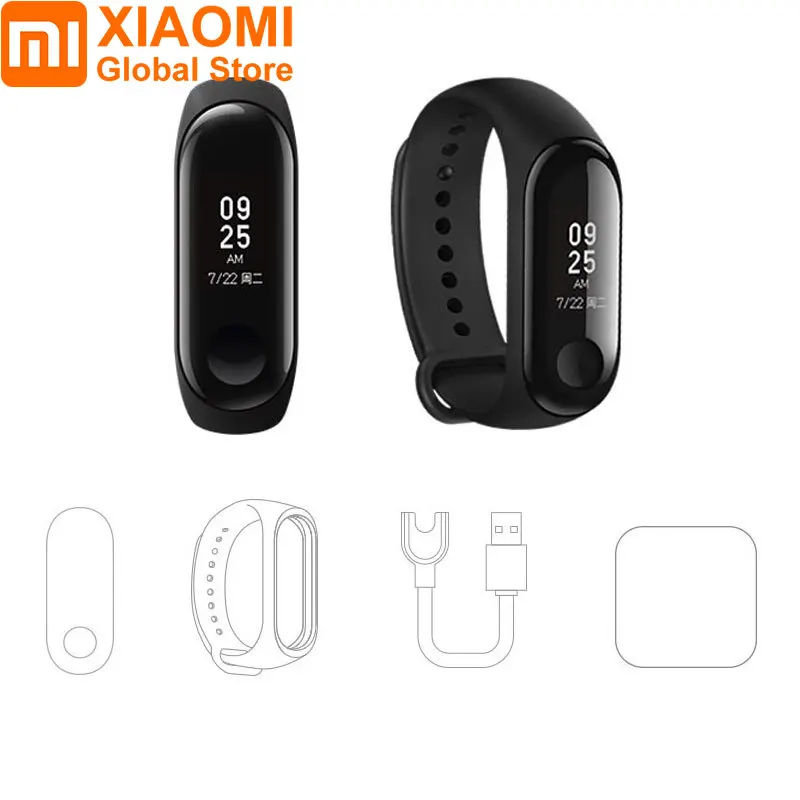 Умный Браслет Xiaomi Mi band 3 умный браслет фитнес отображение сообщений пульса