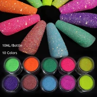 10ml bottle shining sugar powder glitter nail accessories rainbow pigment manicure dust dip powder for craftdiyresin ffy05