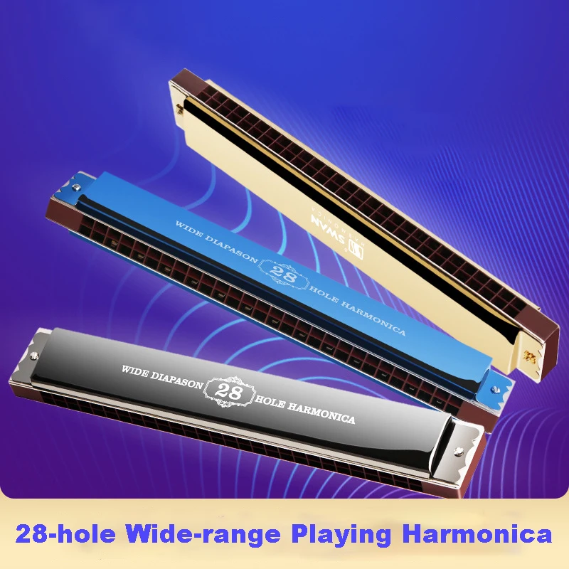 Harmonica Music Instrument 28 Hole C Tune Stress Polyphony Bruce Jazz Beginner Adult Professional Playing | Спорт и развлечения