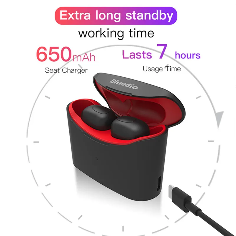 Bluedio T-elf mini TWS наушники Bluetooth 5,0 Спортивная гарнитура Беспроводные наушники с зарядным устройством для телефонов xiaomi huawei